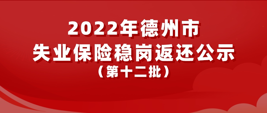 2022年德州市失業(yè)保險(xiǎn)穩(wěn)崗返還公示（第十二批）